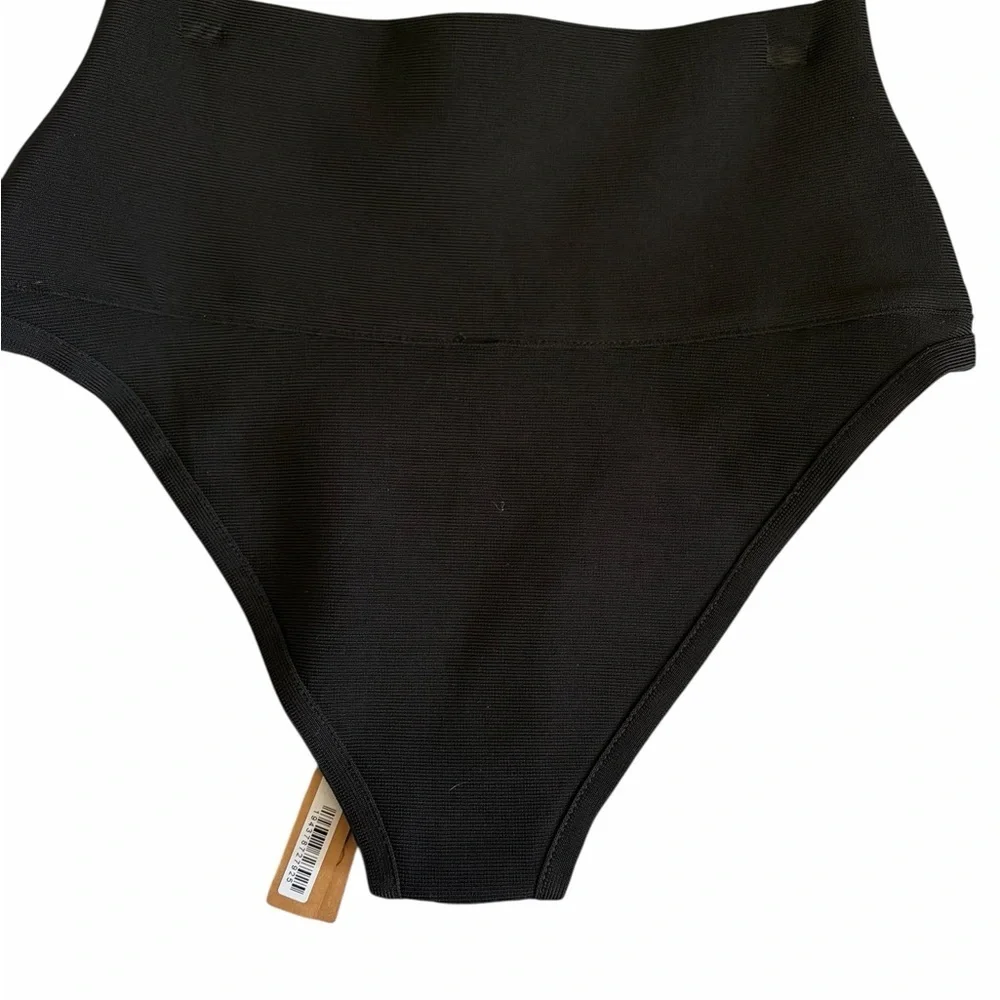 SKIMS Knit Swim High Waist Bikini Bottom – Onyx (XS)